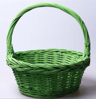 Корзина плетеная для подарков зеленая